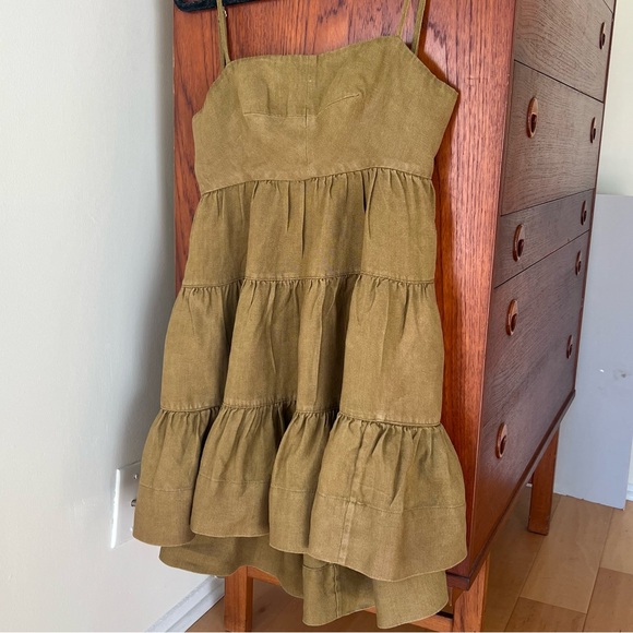 SOLD Shona Joy Lucille Tiered Mini Dress in Cumin - Picture 12 of 15